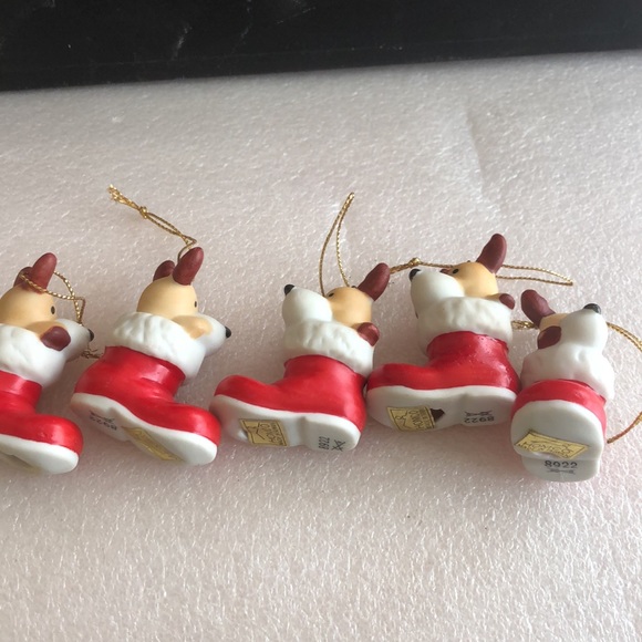 Vintage Homco ceramic Reindeer Christmas ornaments-5pcs - Picture 6 of 9